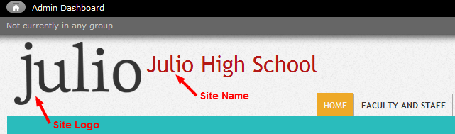 Site logo and site name Site logo and site name