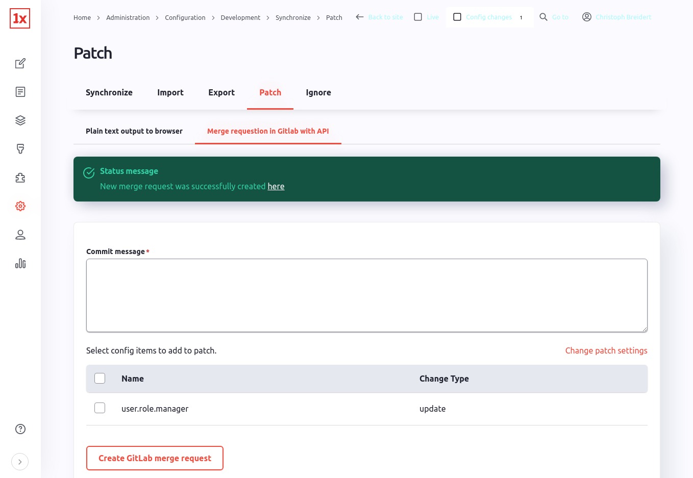 Commit changes to Gitlab
