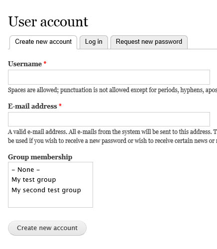 Group Sign In HowTo: Enable group sign up during user registration | Usage | Drupal ...