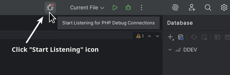 Click Start Listening icon