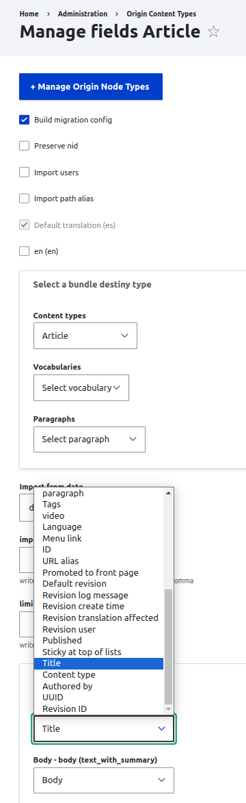 manage fields article