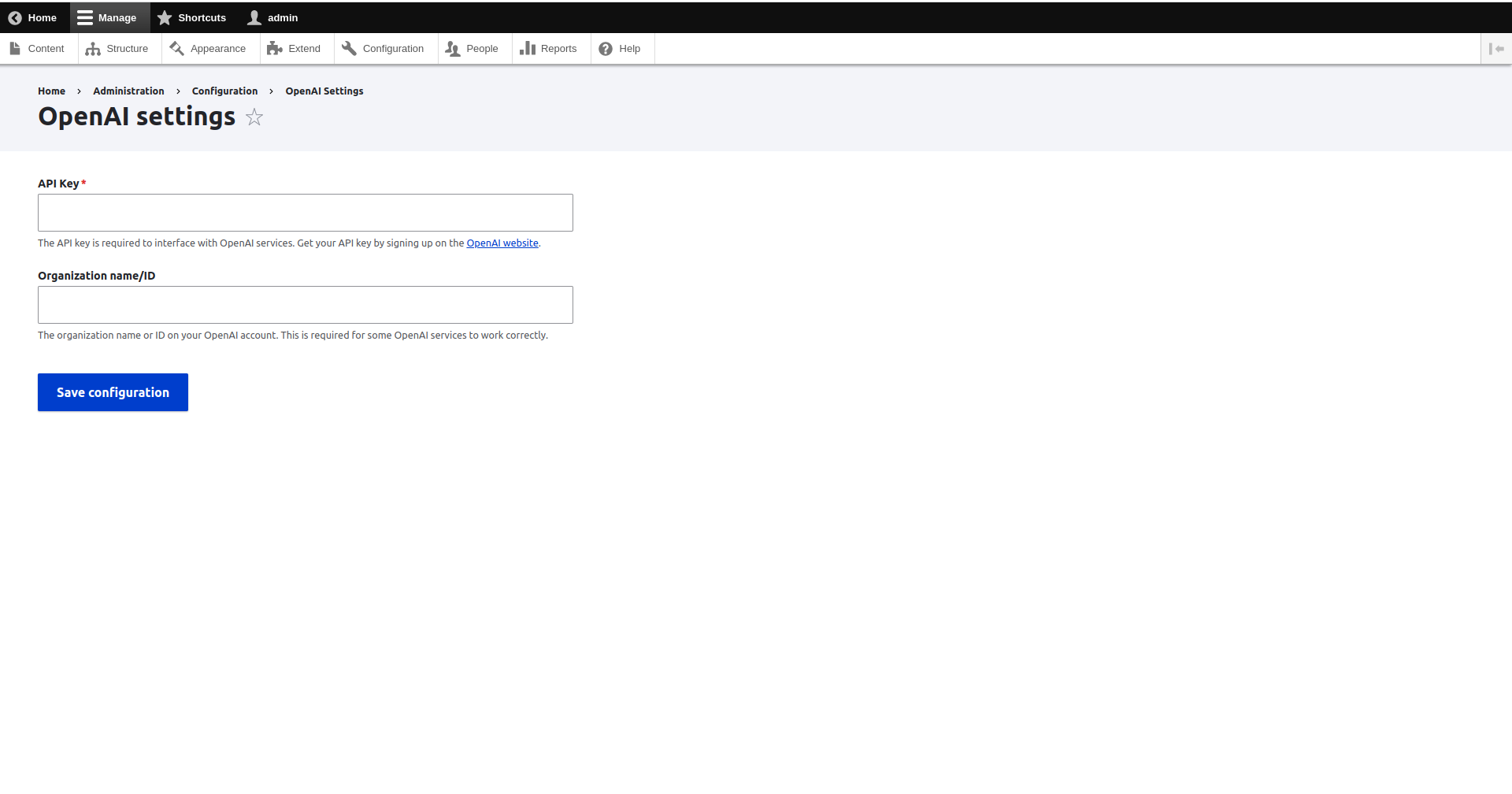 Setting API Key for OpenAI module