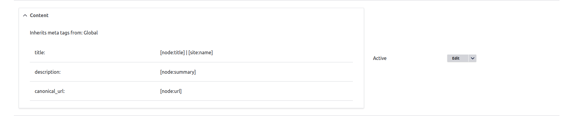 Metatag defaults configuration