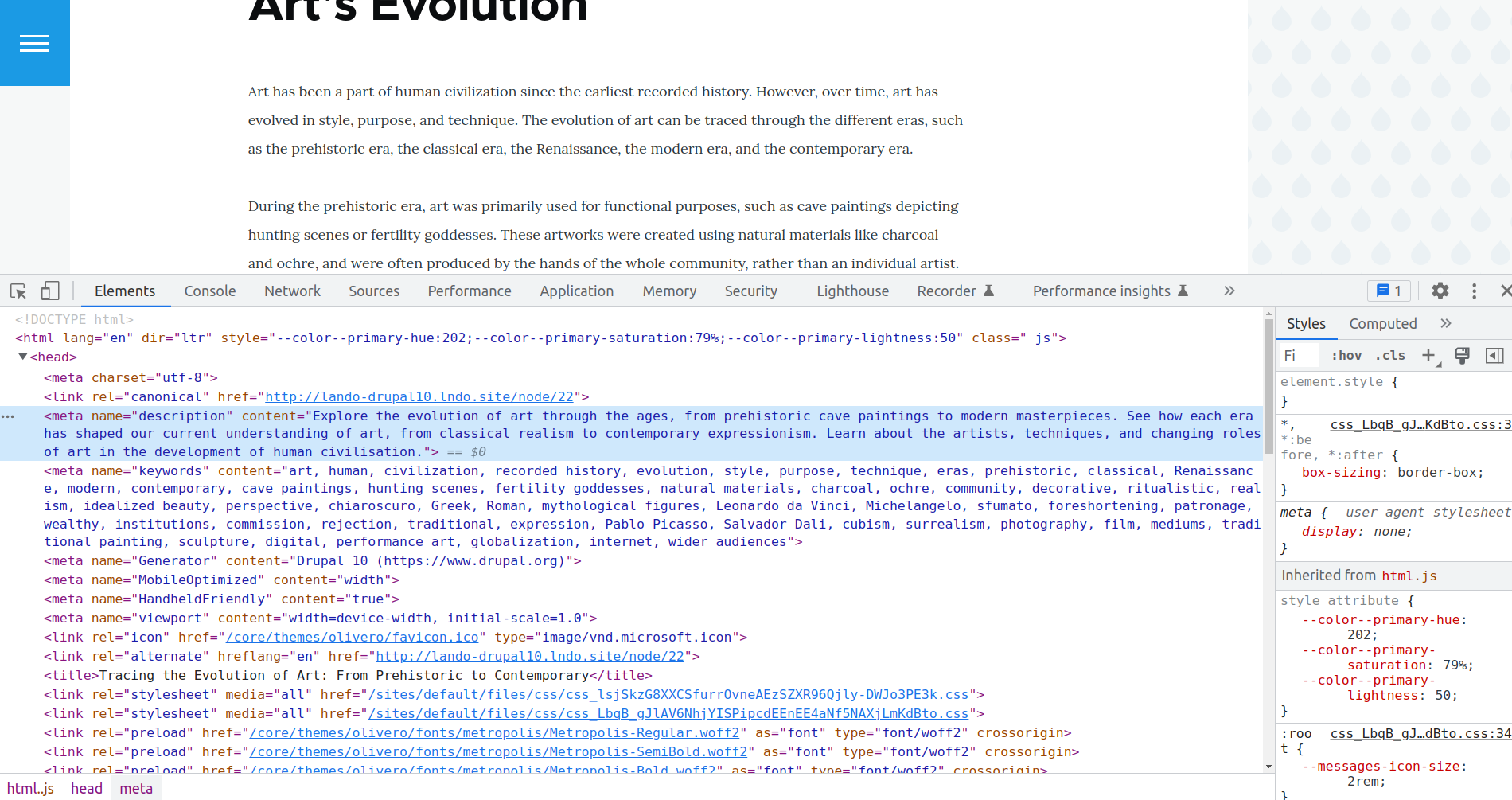 Meta tag Description