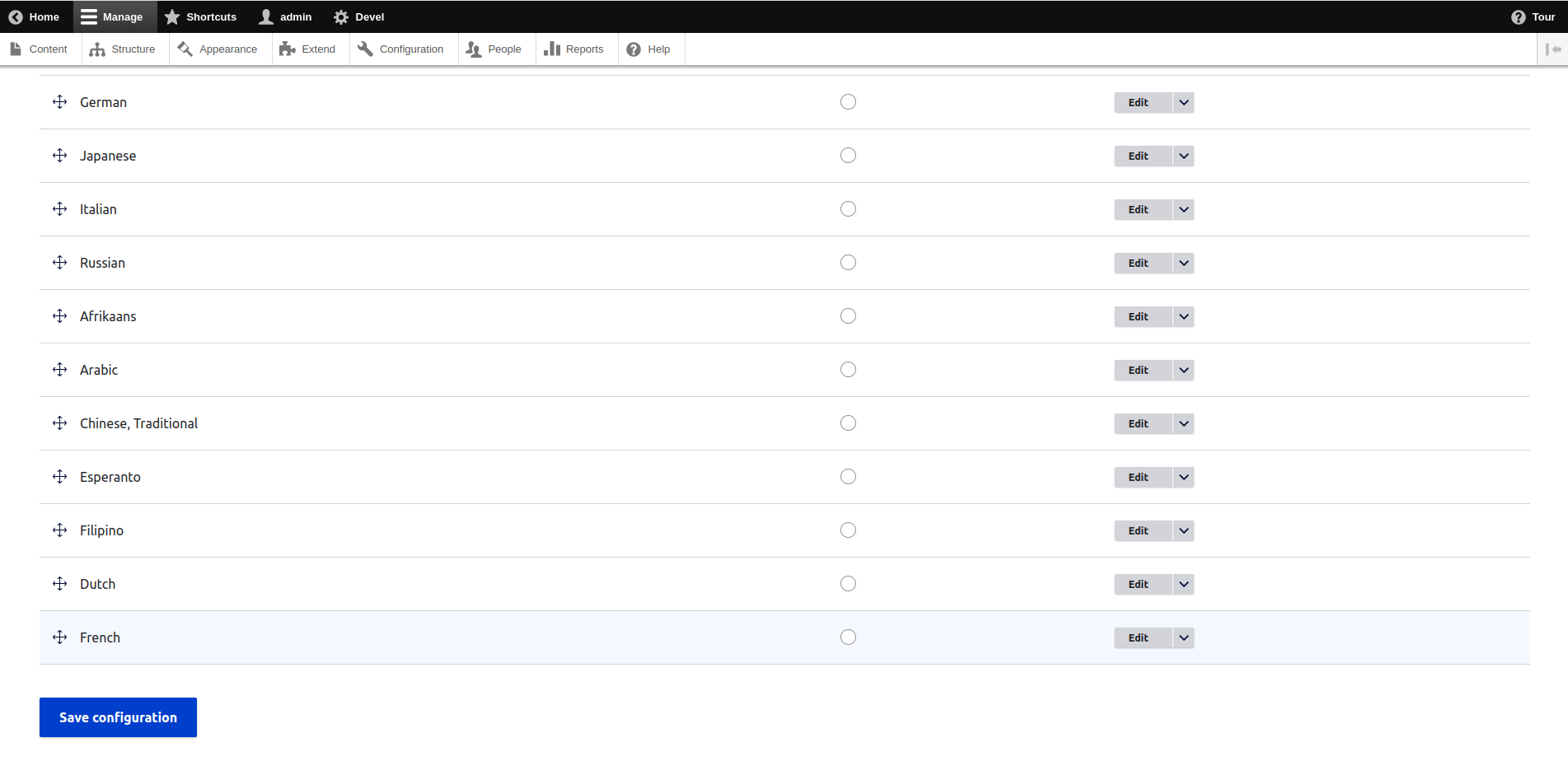 New language available
