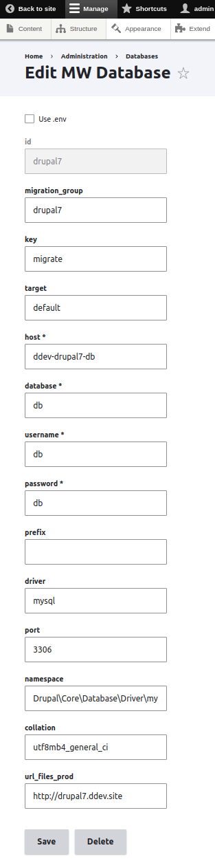 add database