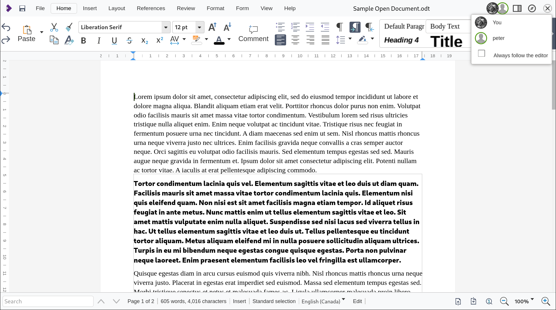 A screenshot of a Collabora Online document within a Drupal site
