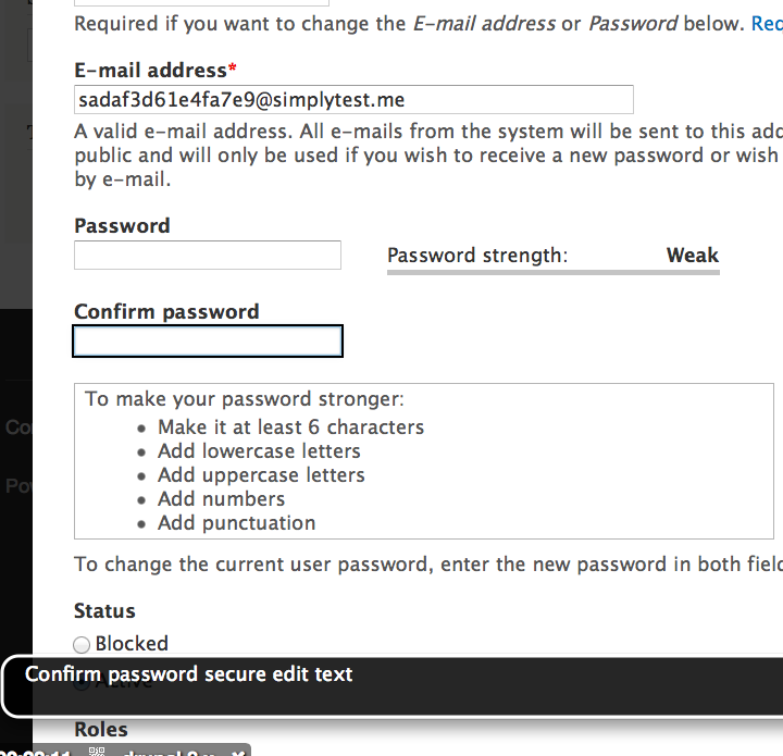Confirm password secure edit text