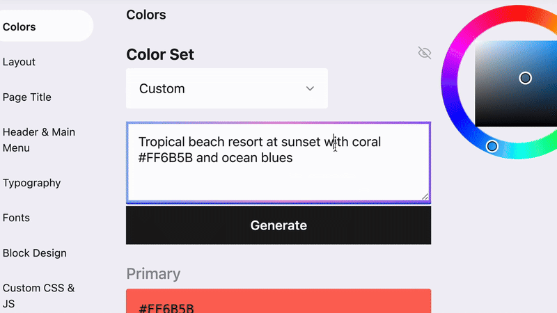 DXPR Theme AI Colors Demo