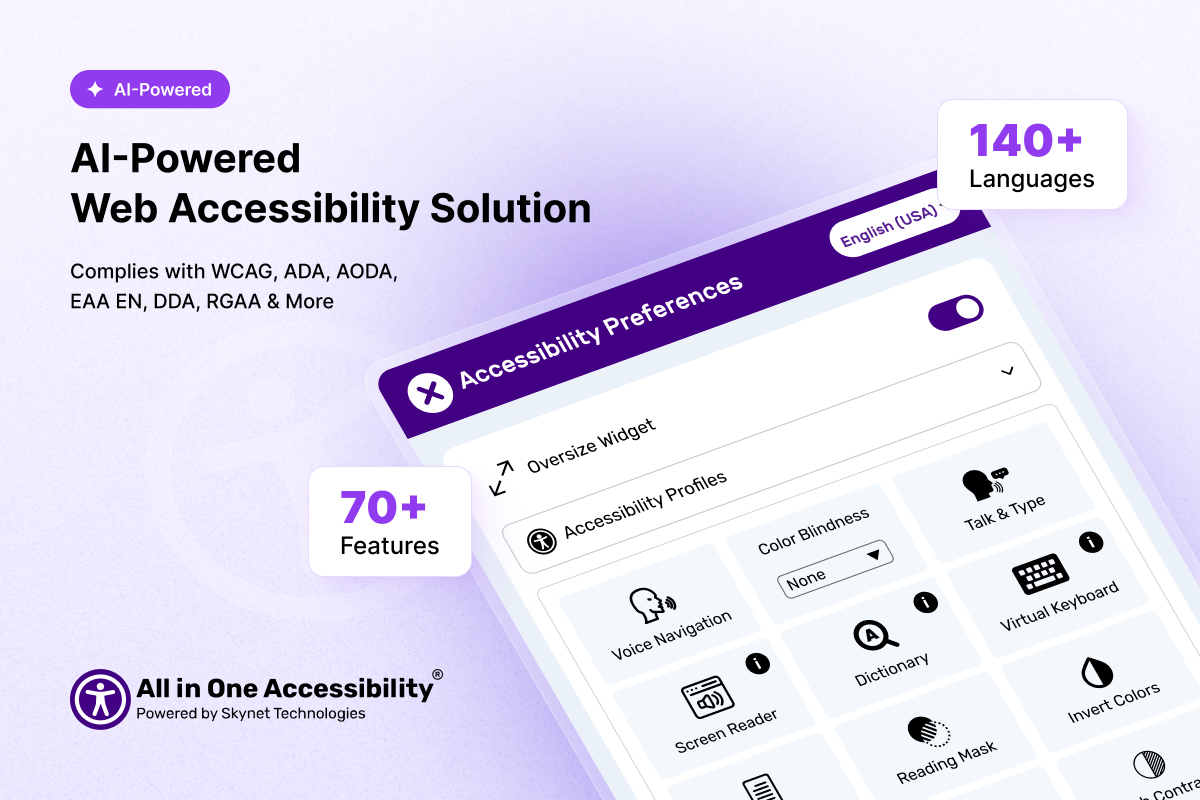 All in One Accessibility - Supports 140 plus languages