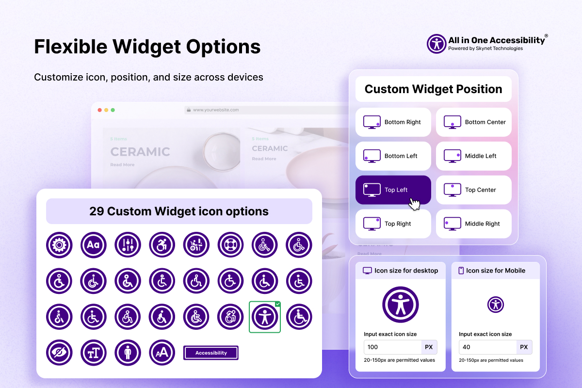 All in One Accessibility - Flexible Widget position