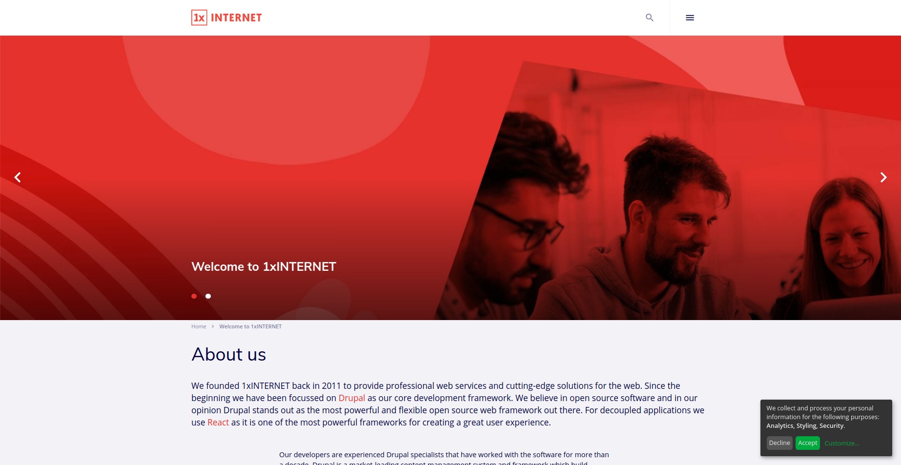 Klaro consent management popup