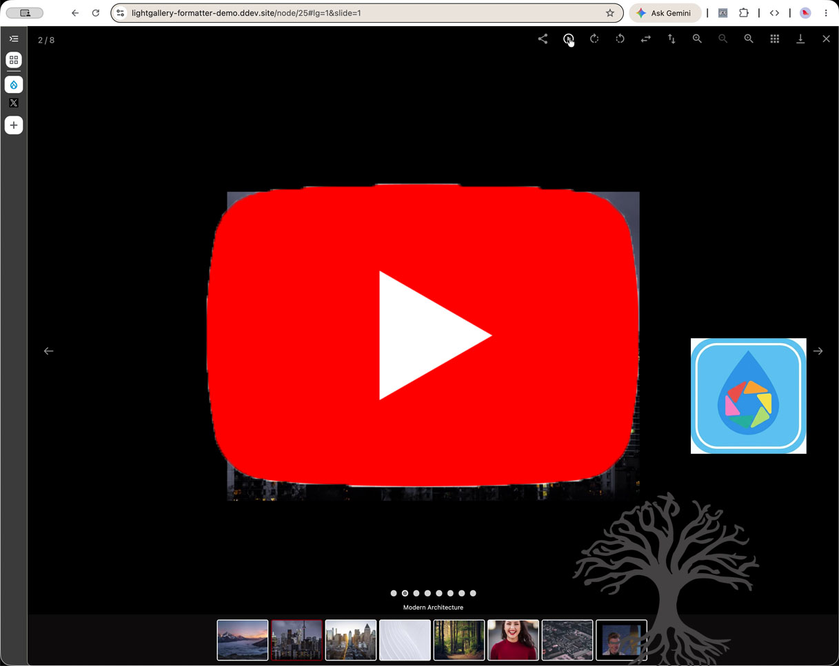 LightGallery Formatter for Drupal - Functionality Demo