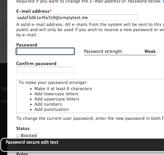 Password secure edit text