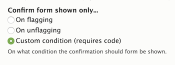 Screenshot of Flag conditional confirm settings