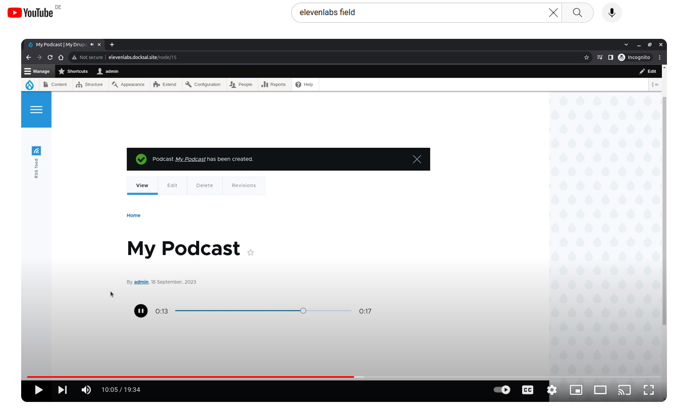 Elevenlabs fields on Youtube