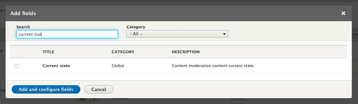 Views Current state content moderation field