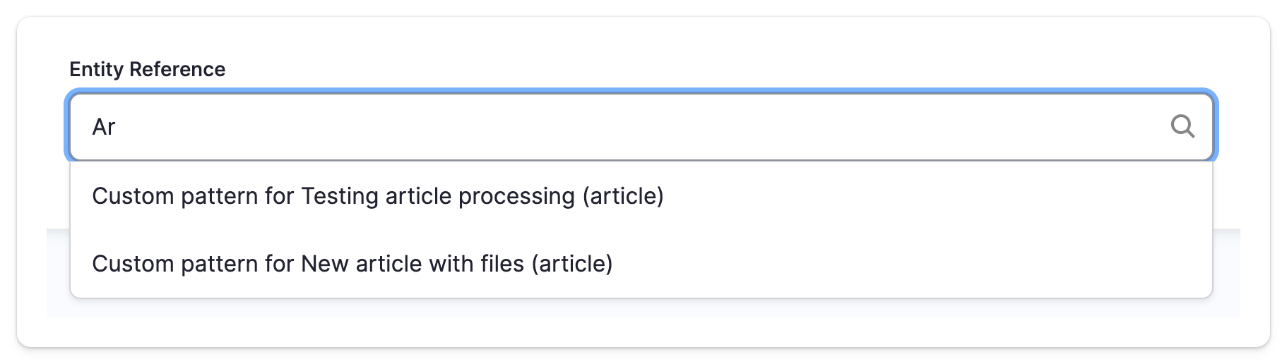 Entity Reference pattern entity reference field