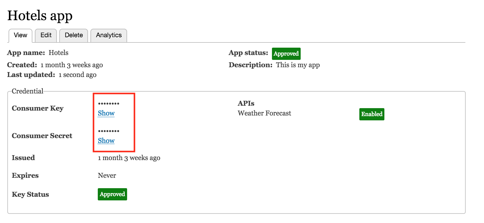 View message data with the Debug view, Apigee