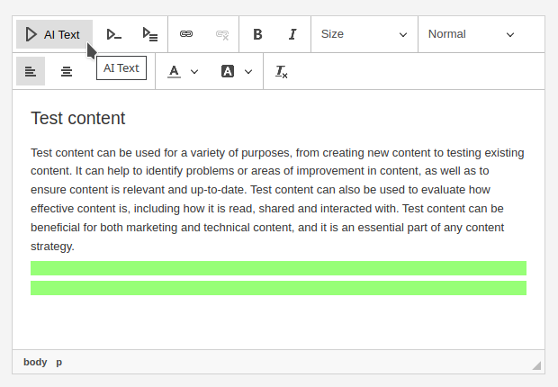 Generate text with AI in CKEditor