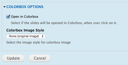 Colorbox options