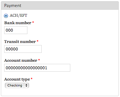 Commerce iATS ACH/EFT CAD Currency Checkout Pane