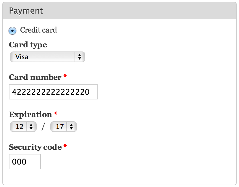 Commerce iATS Credit Card Checkout Pane