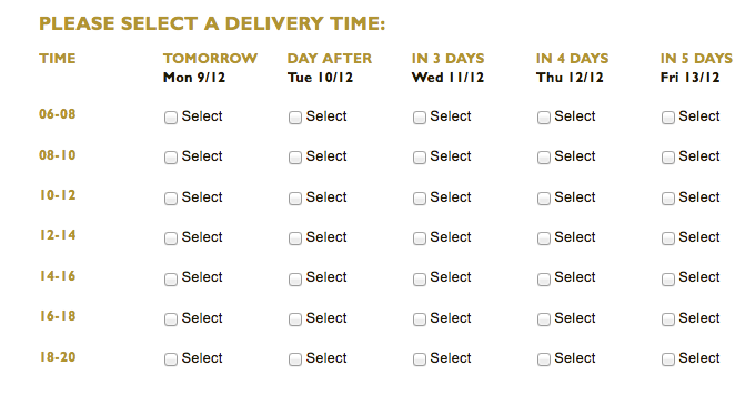ommerce delivery times