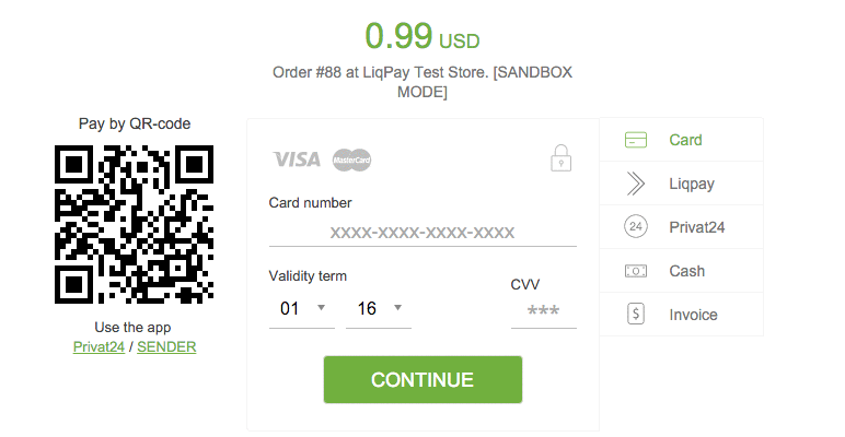 LiqPay Pay Ways
