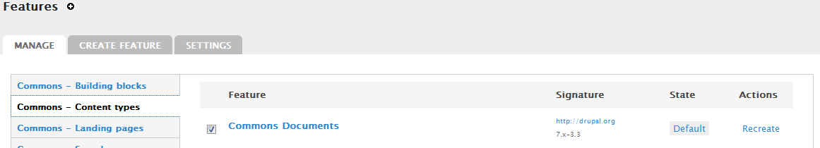 commons documents feature