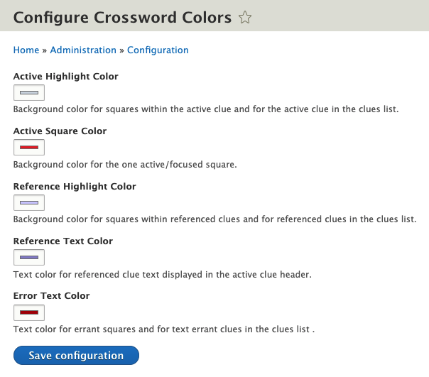 Crossword Colors Crossword Sub Modules Drupal Wiki guide on Drupal org