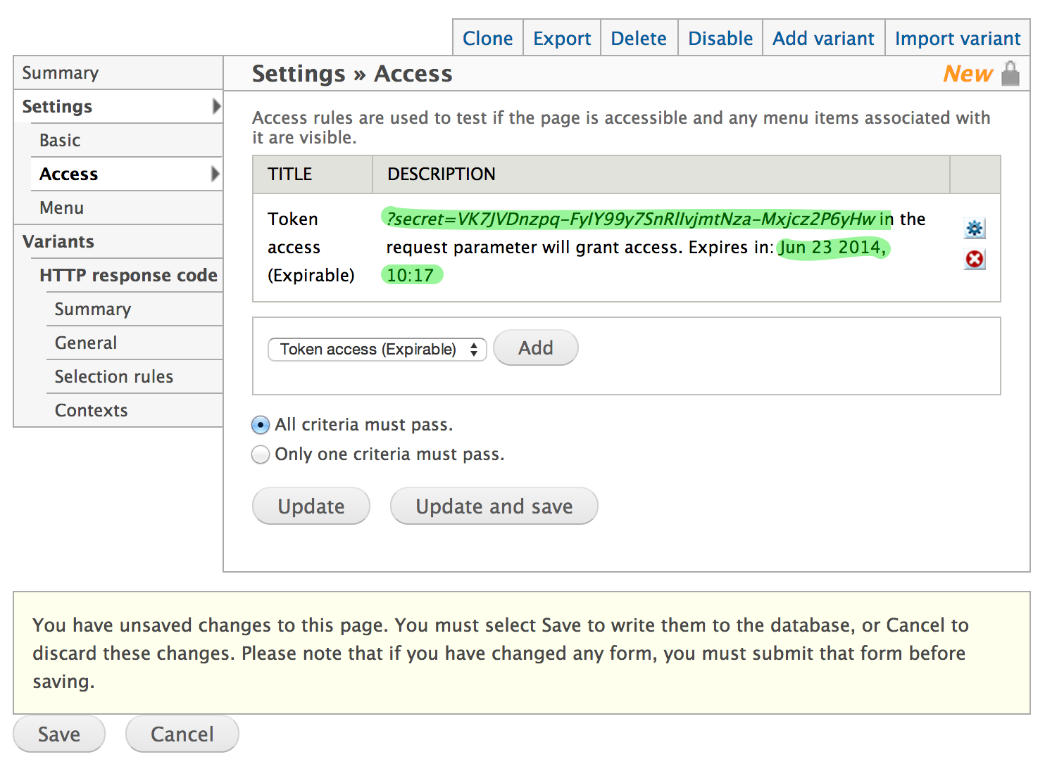 CTools Token Access