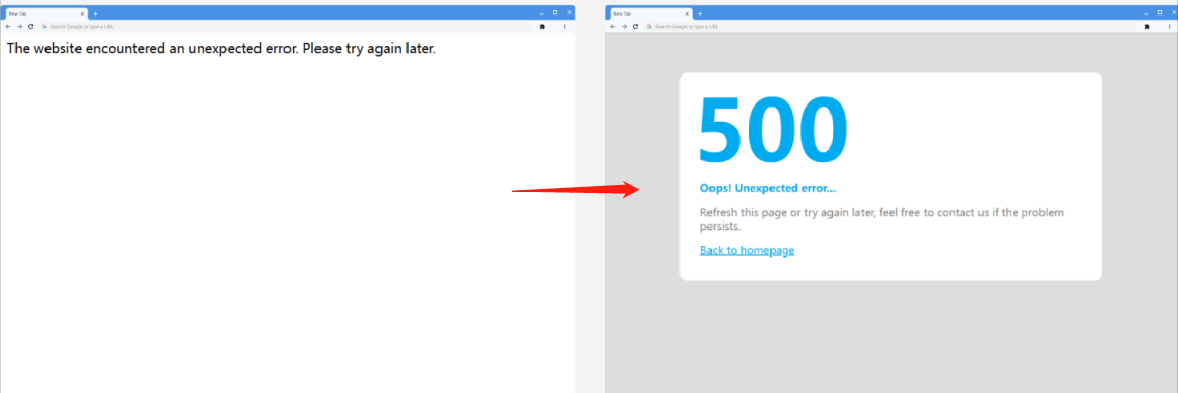Mix module -Custom error page