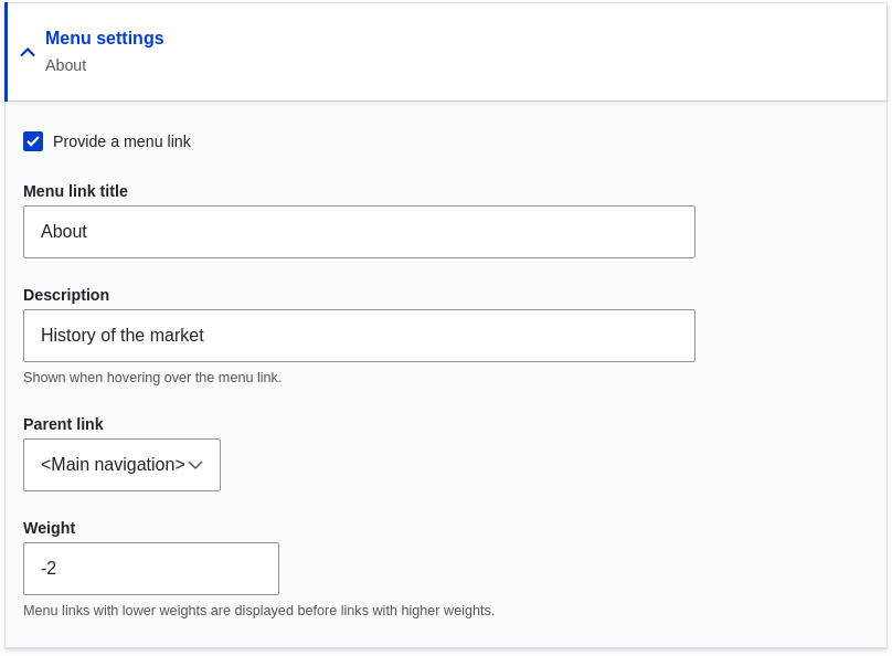 5.7. Adding a Page to the Navigation | Chapter 5. Basic Page Management