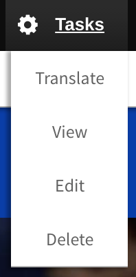 entity tasks dropdown display mode