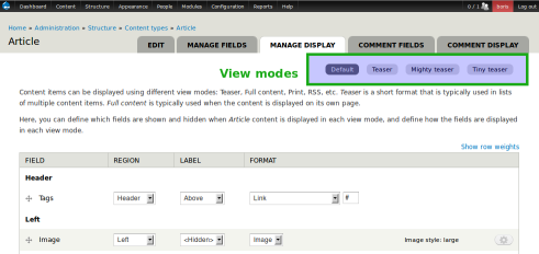 view modes