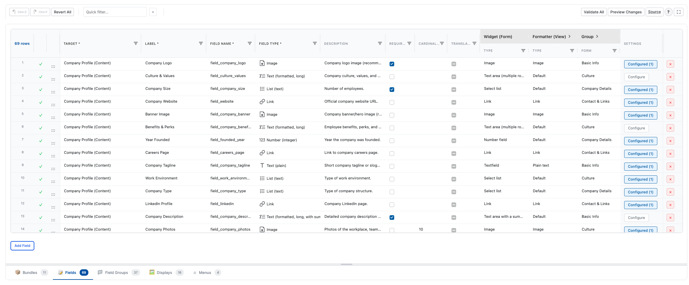 Entity Builder AG-GRID Spreadsheet Interface