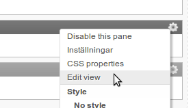 Edit view pane