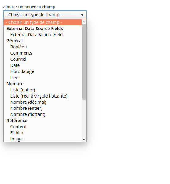 Configuration fields