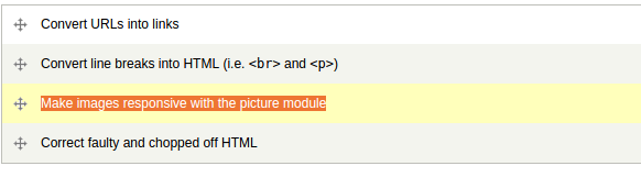 filter text format picture module