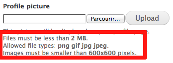 Image field additional instructions.