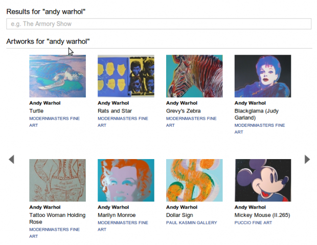 Artist artworks search results