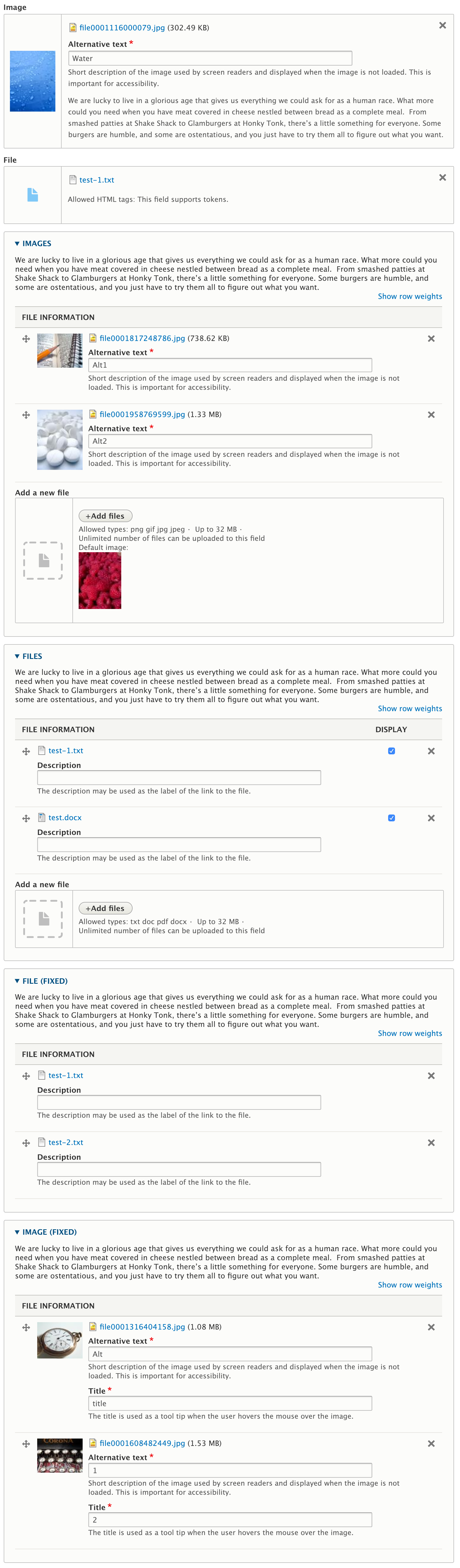 Filled file/image fields