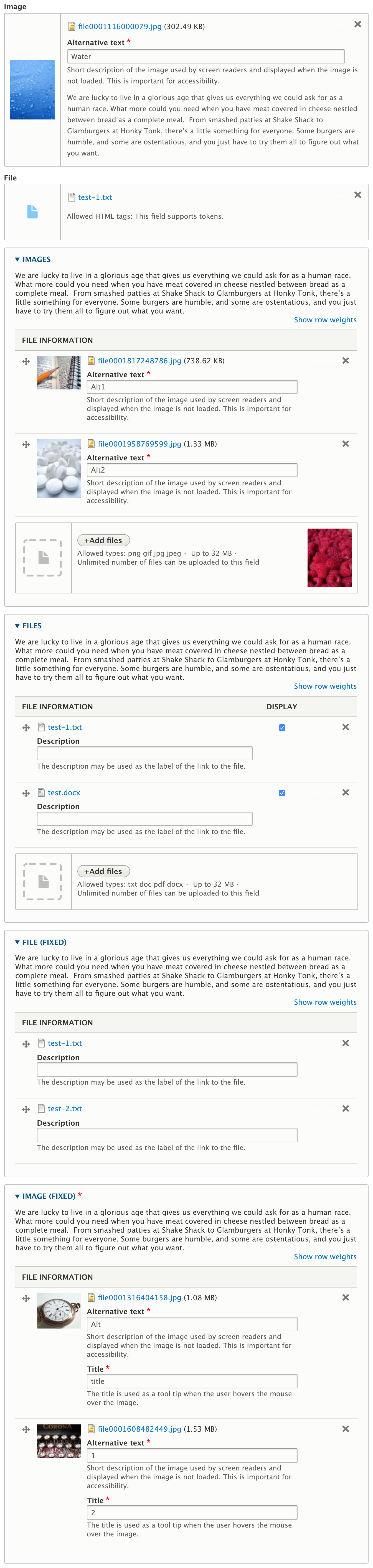 Filled file/image fields