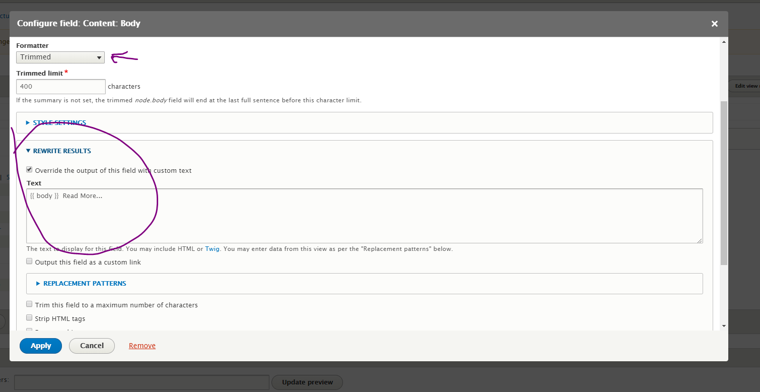 Configuration fields. Read more js.