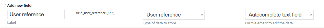 User reference field