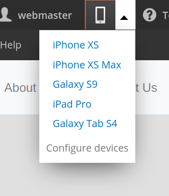 Responsive Theme Preview list of devices