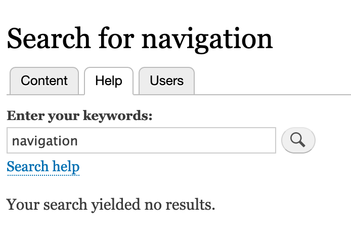 Term 'navigation' returns zero results