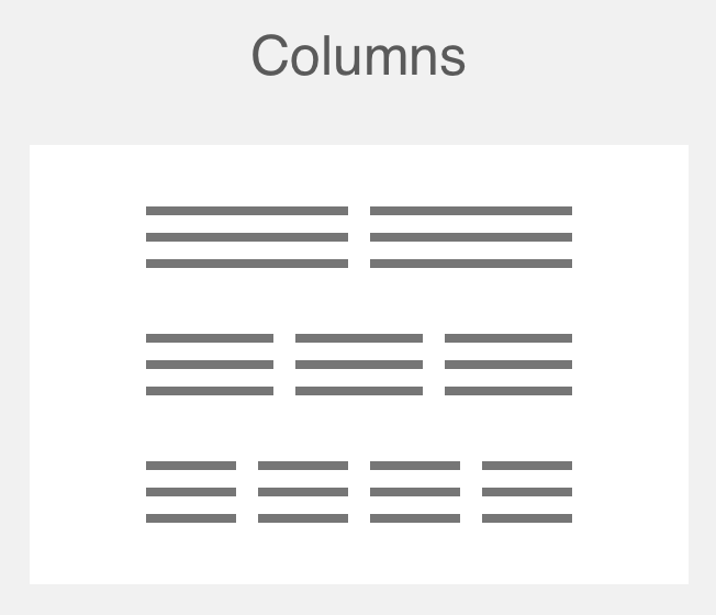 columns graphic shows 2, 3, and 4 columns