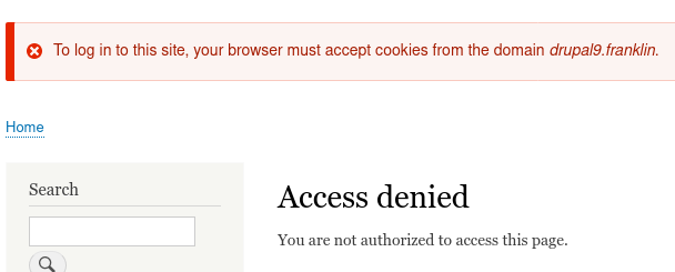 To log in to this site, your browser must accept cookies from the domain